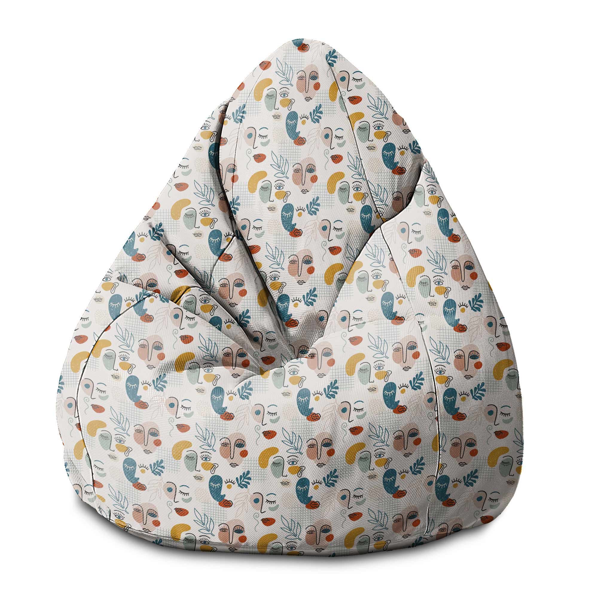 Puf Pearshape Abstract Faces-M-Velvet