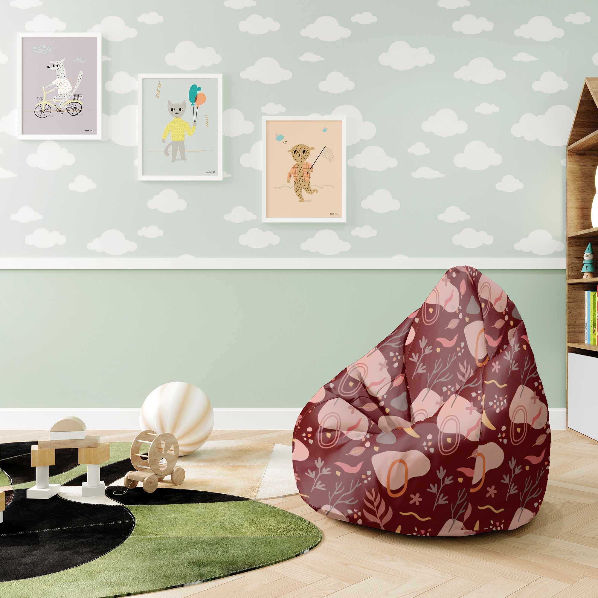 Puf Pearshape Abstract Nature-S-Velvet