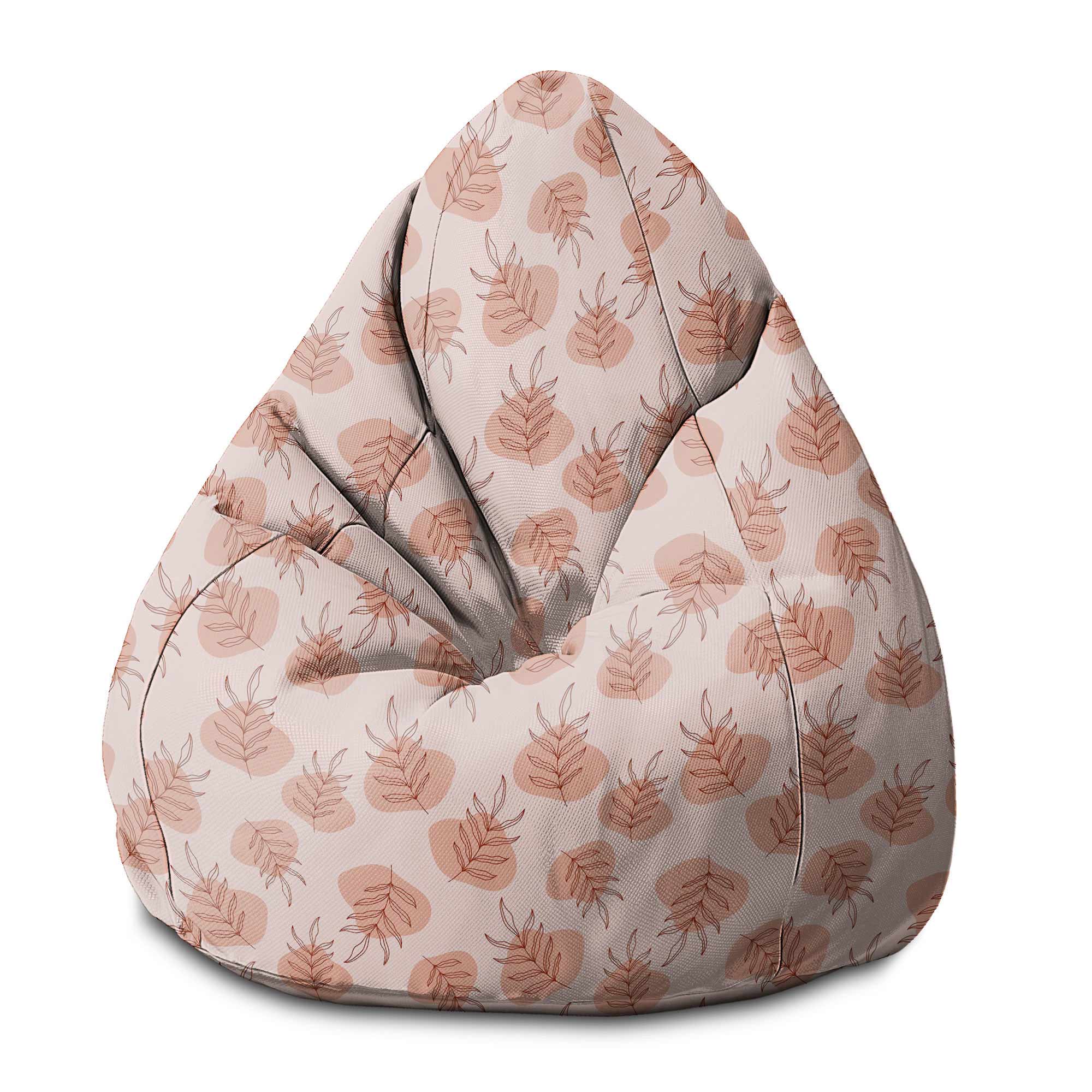 Sedací vak Pearshape Botanické kvety a listy-S-Velvet
