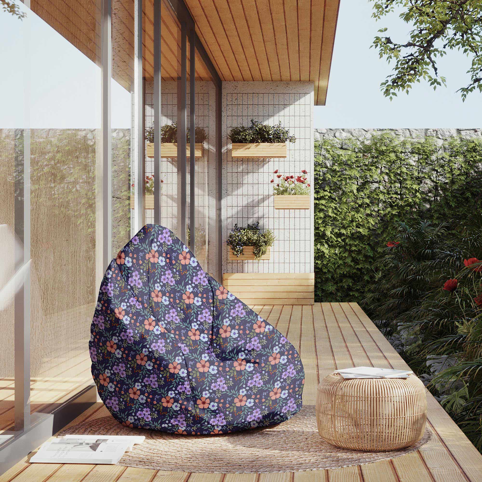 Puf Pearshape Botanical Pattern-M-Oxford