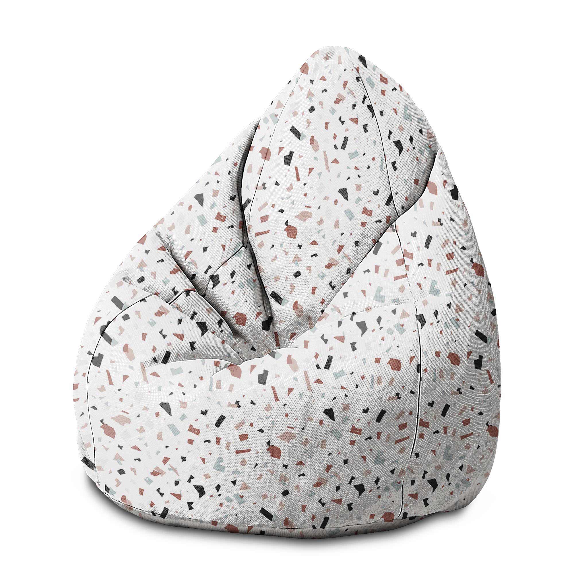Puf Pearshape Brown Terrazzo-M-Velvet