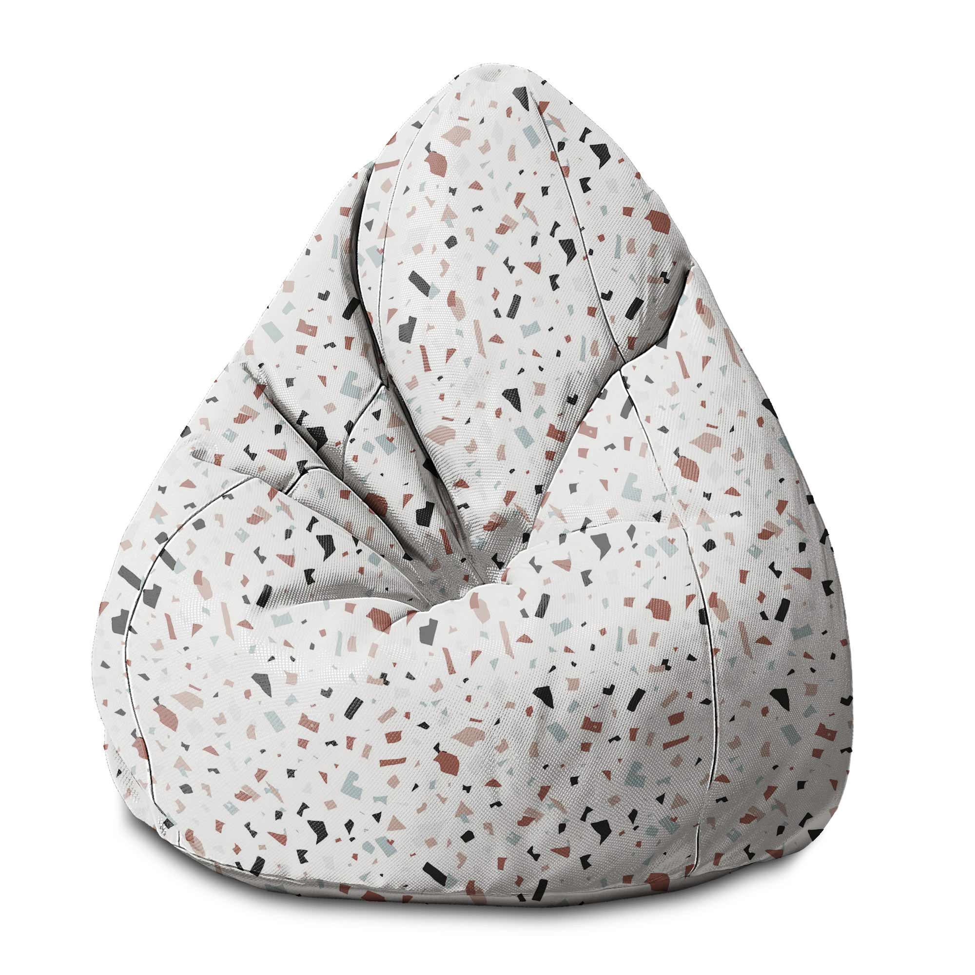 Puf Pearshape Brown Terrazzo-S-Velvet
