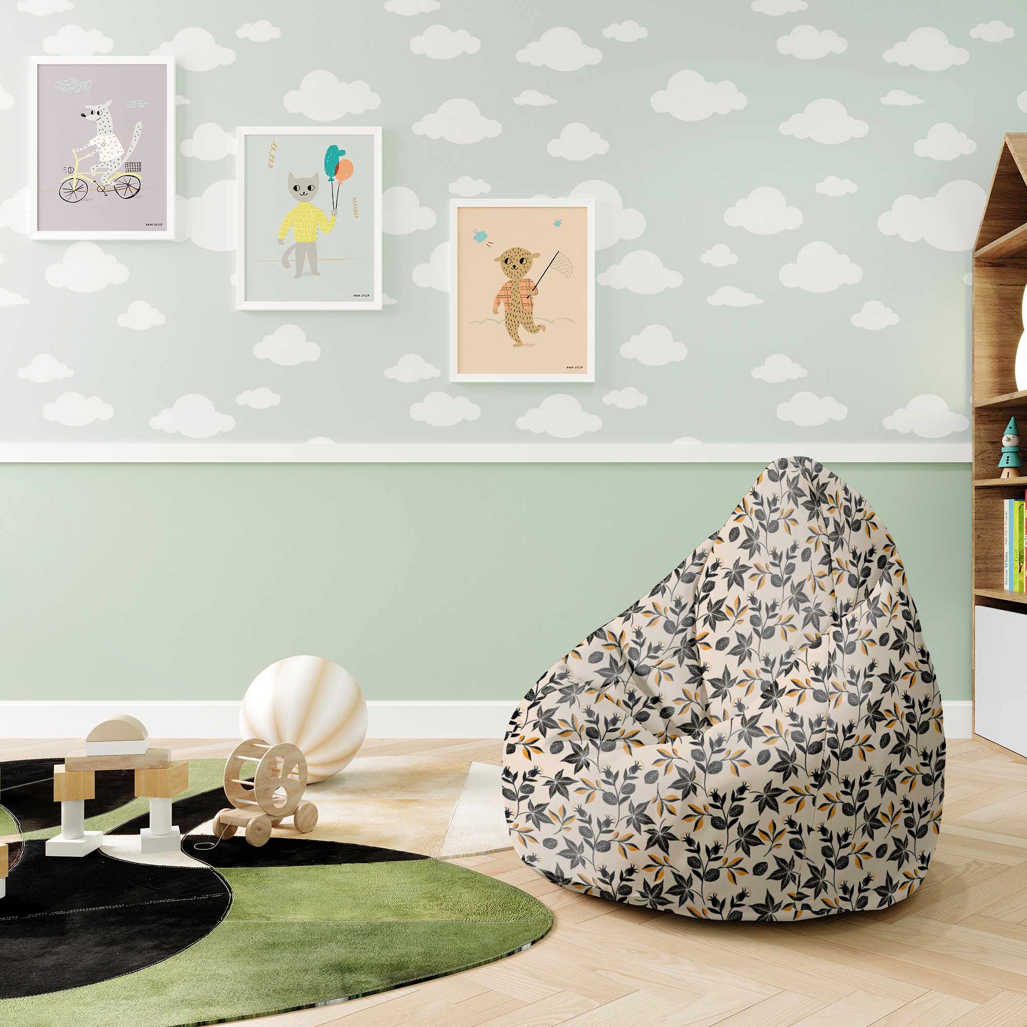Puf Pearshape Cozy Autumn Leaves
