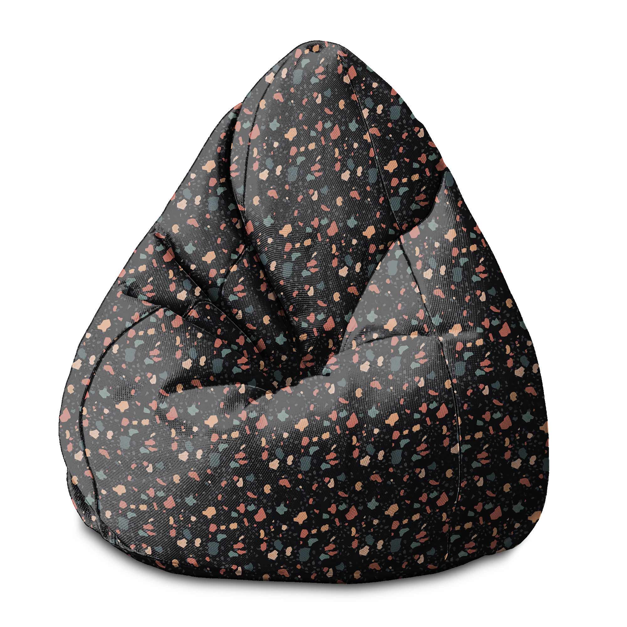Puf Pearshape Dark Terrazzo-S-Velvet