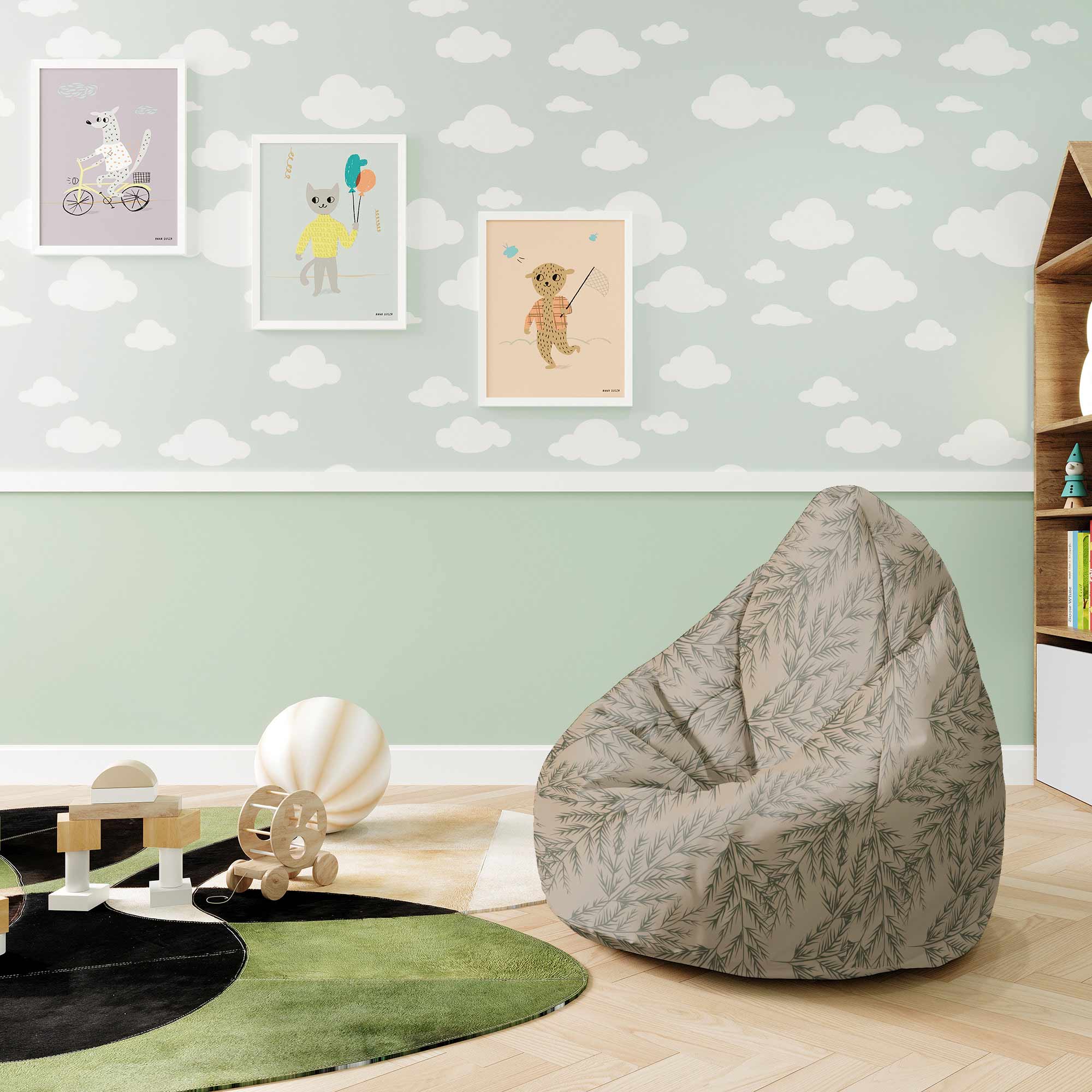 Puf Pearshape Decorative Branches-S-Oxford
