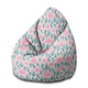 Puf Pearshape Delicate Pink Flowers-M-Velvet