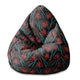 Pearshape Pouf Exotic Leaves on Dark-S-Oxford