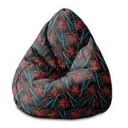 Puf Pearshape Exotické listy na tmavom-S-Zamat