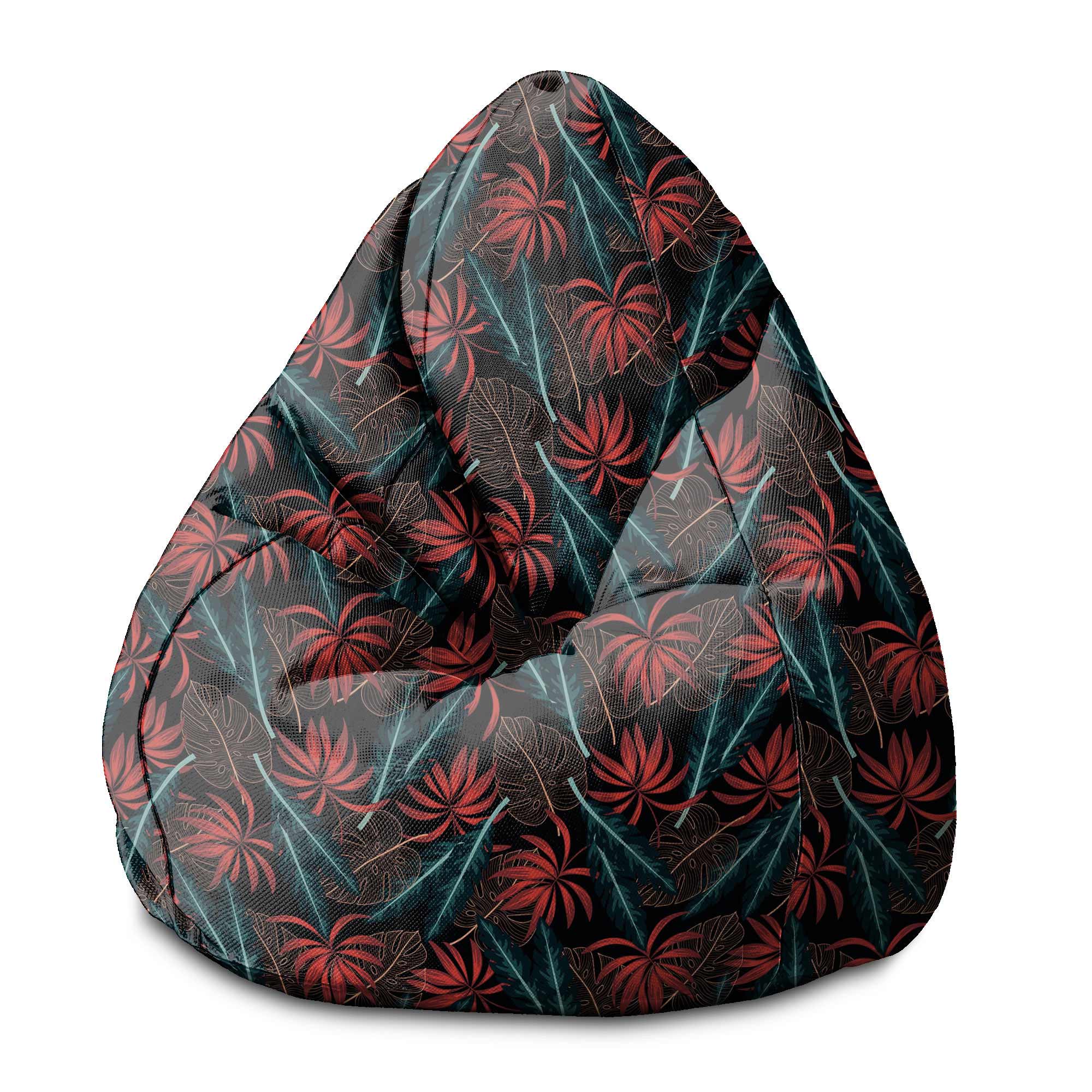 Puf Pearshape Exotic Leaves on Dark