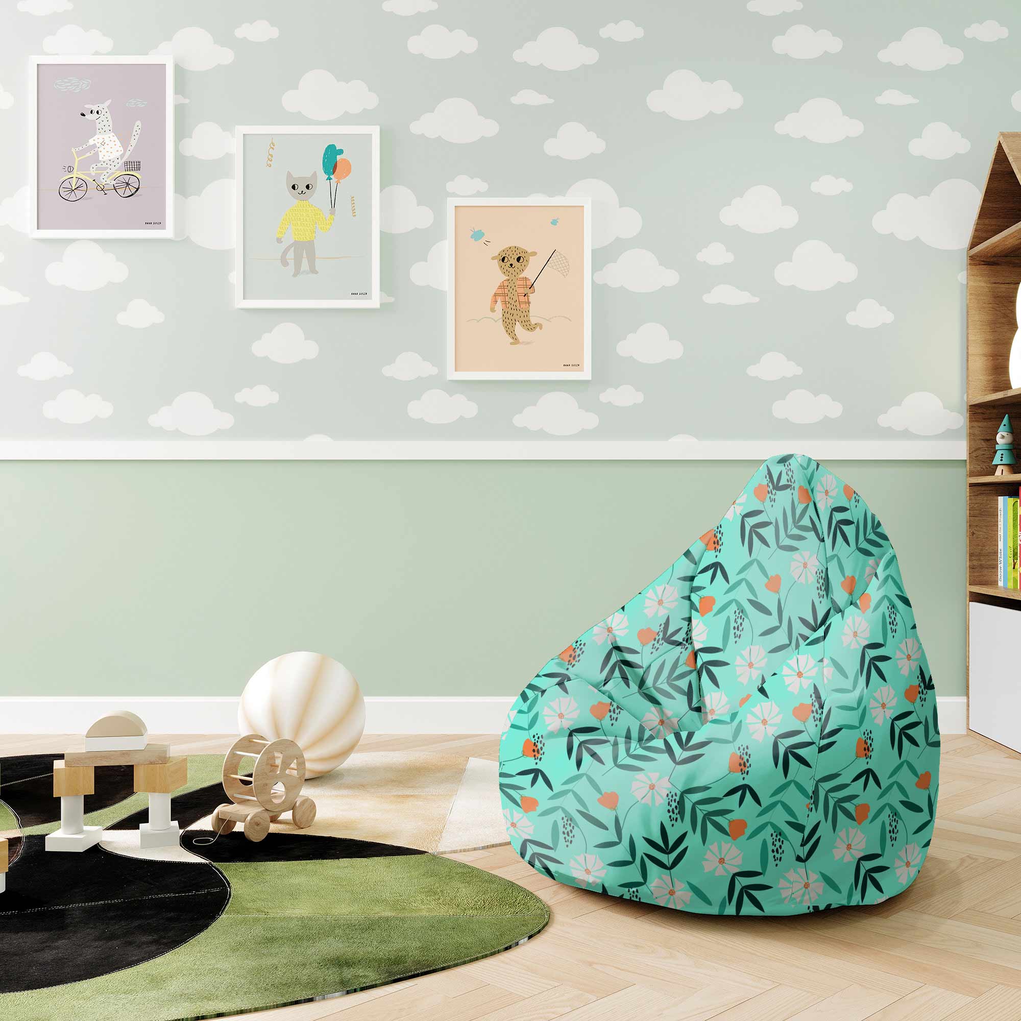 Puf Pearshape Flower Dream