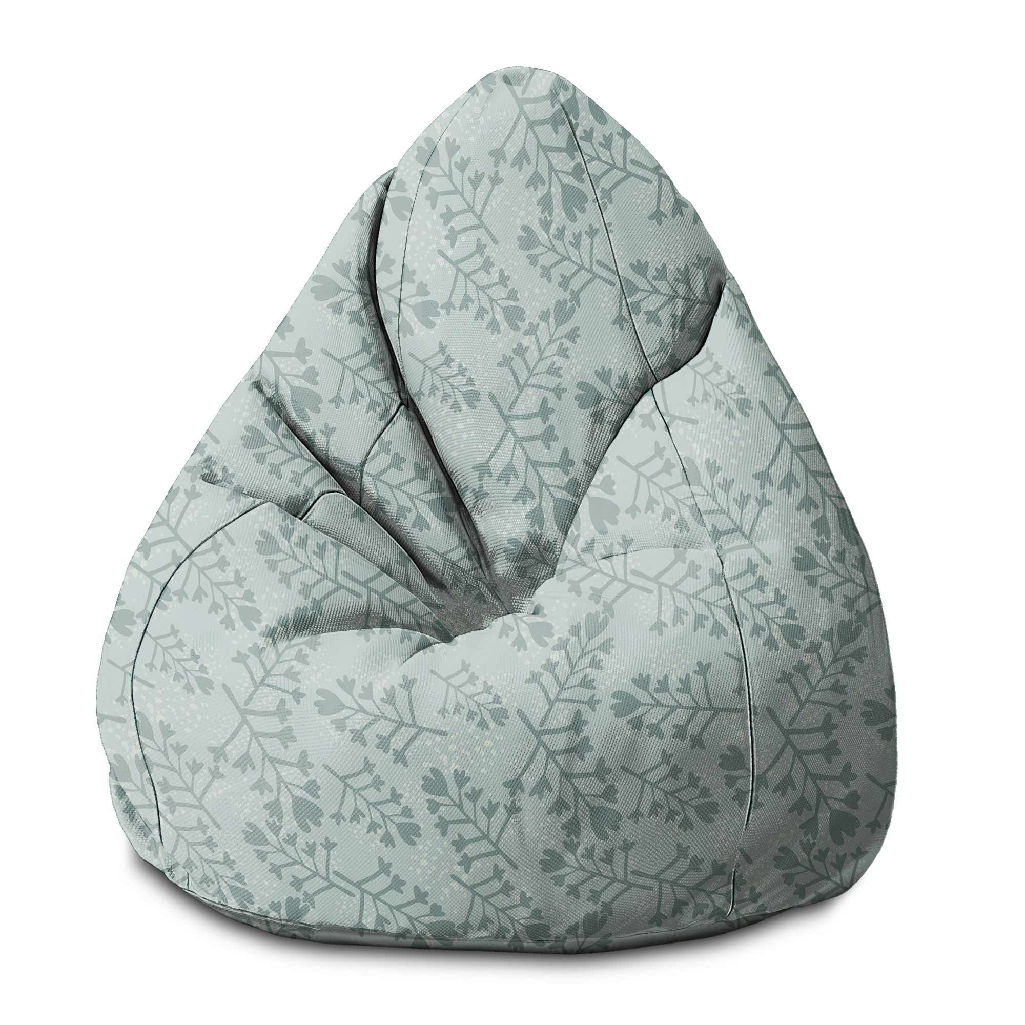Puf Pearshape Flowers and Branches Pattern-S-Velvet