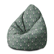 Puf Pearshape Folk Flowers na zelené M-Oxford