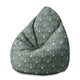 Puf Pearshape Folk Flowers na zeleném sametu M