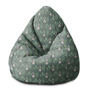 Puf Pearshape Folk Flowers na zelené S-Oxford