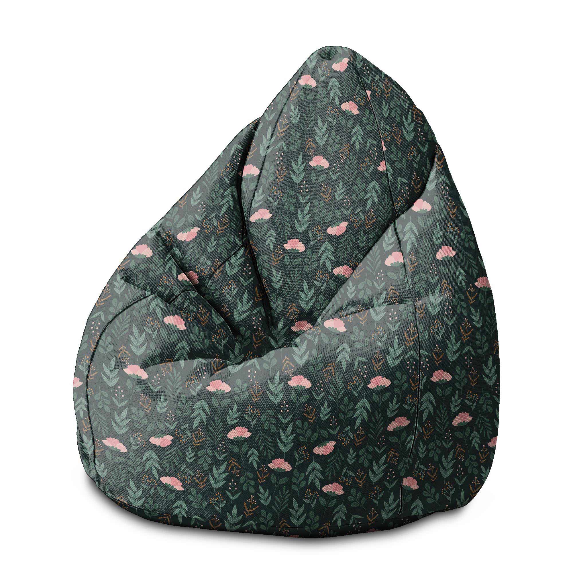 Puf Pearshape Garden Leaves-M-Velvet