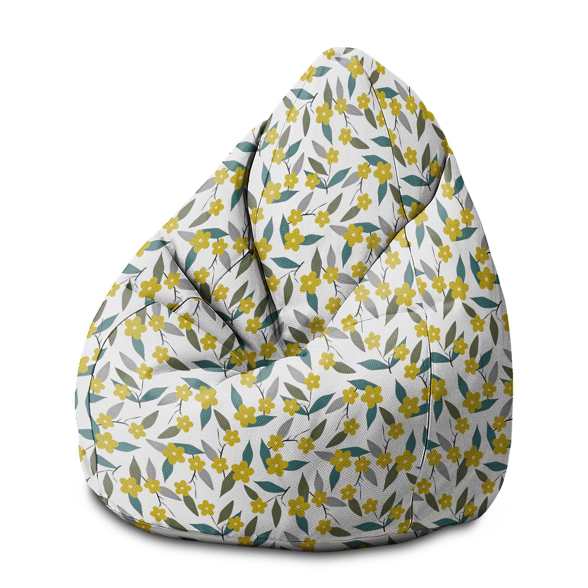 Puf Pearshape Lemon Flowers-M-Velvet