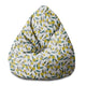 Puf Pearshape Lemon Flowers-S-Velvet