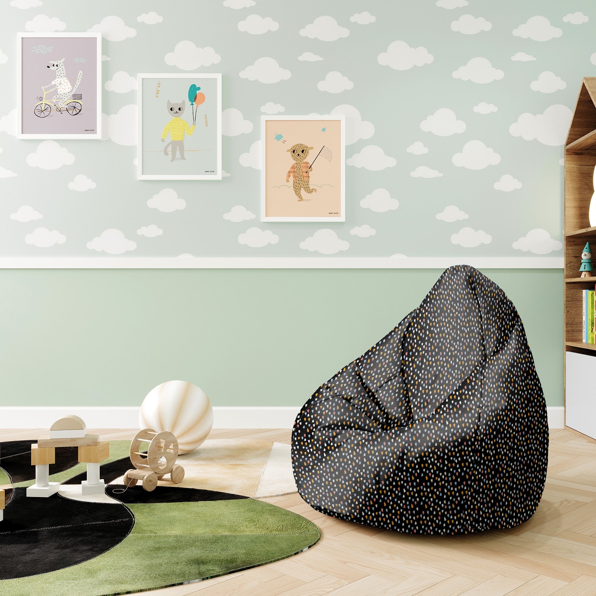 Puf Pearshape Abstract Design-S-Velvet
