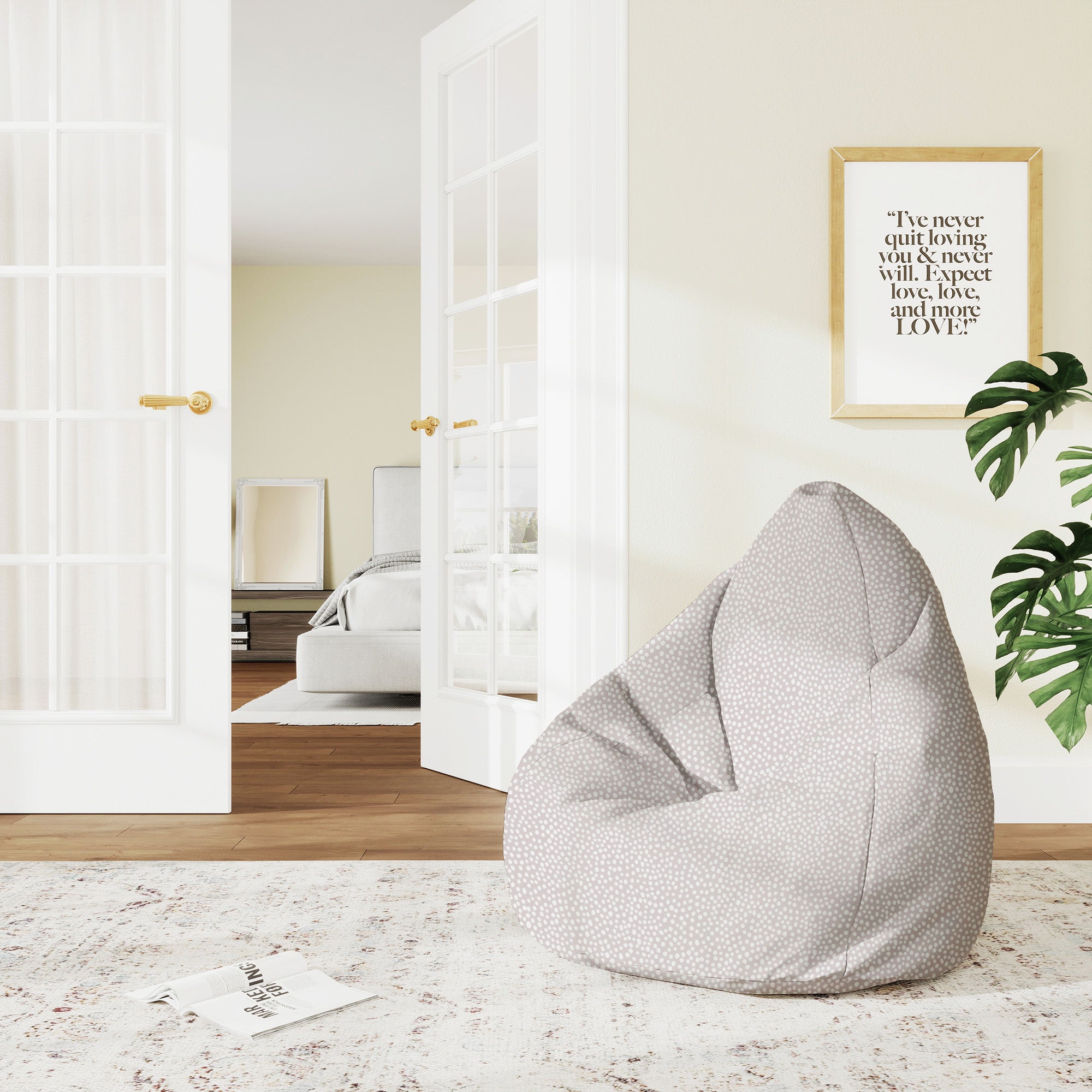 Pearshape Pouf Abstract Earth Dots-M-Oxford