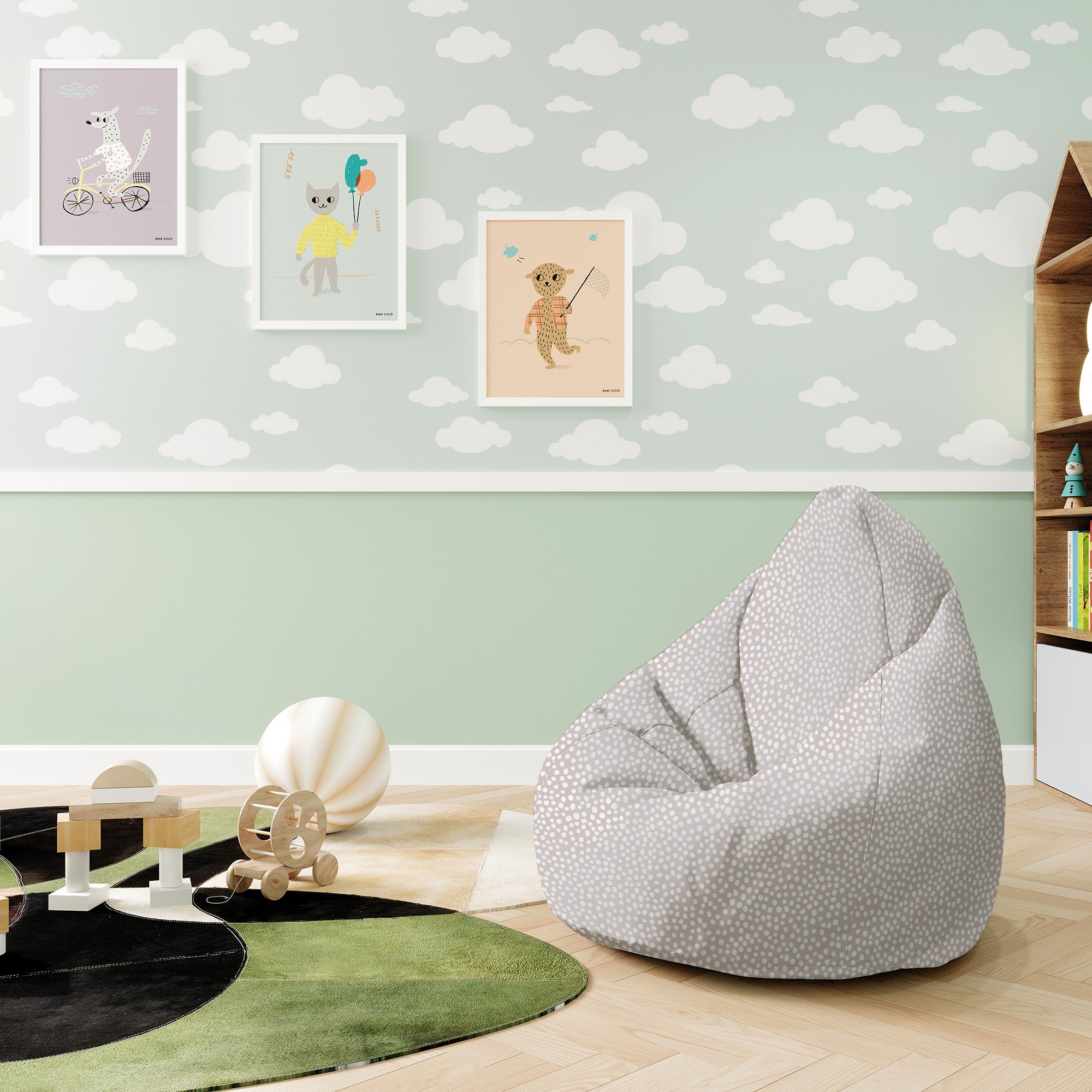 Puf Pearshape Abstraktné zemské bodky-S-Oxford
