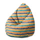 Pearshape Pouf Abstract Half Dots-M-Oxford