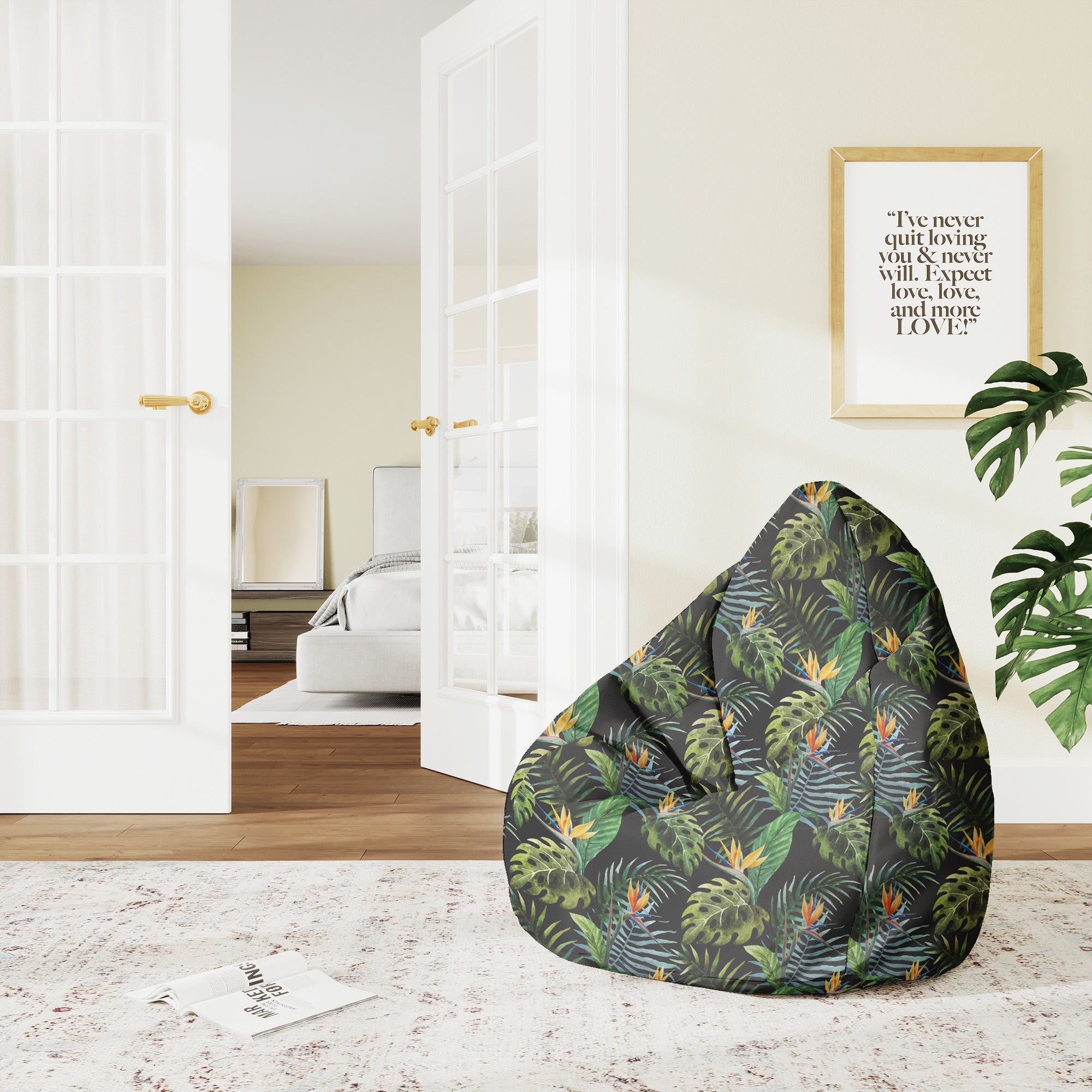 Puf Pearshape Akwarela Na Czarnym-M-Velvet