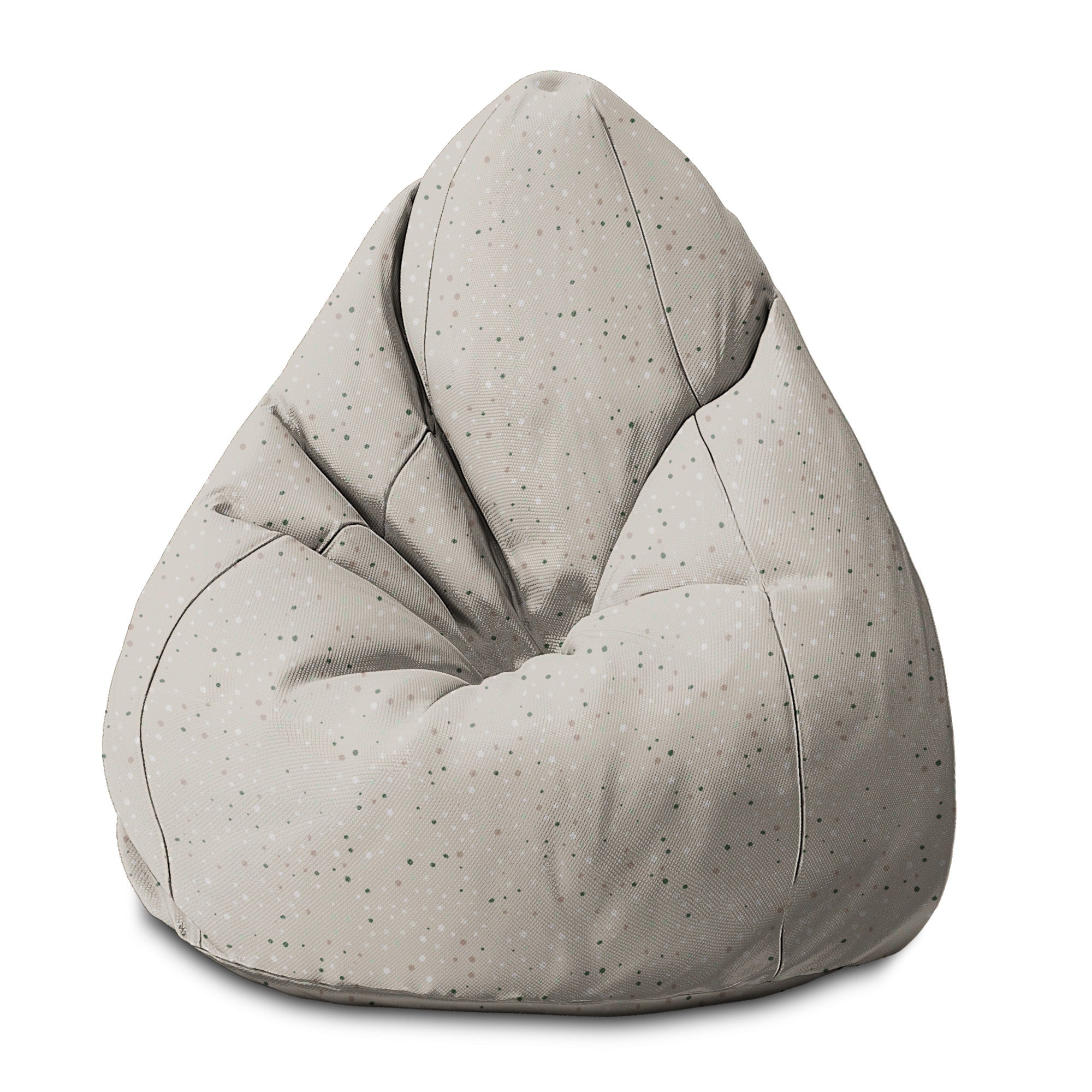 Puf Birnenform Beige Druck mit Punkten