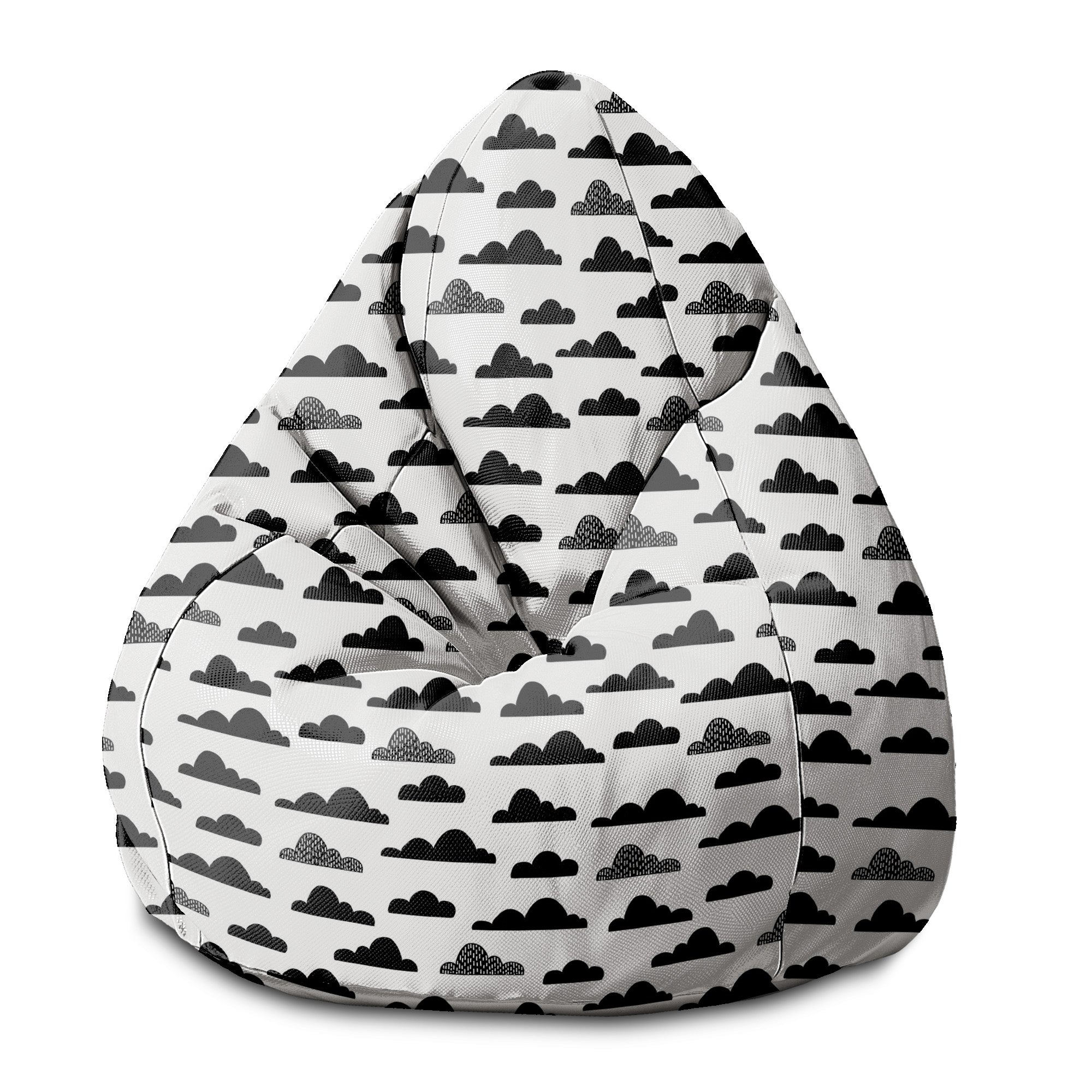 Puf Pearshape Black Clouds-S-Velvet