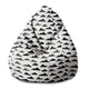 Puf Pearshape Black Clouds-S-Velvet