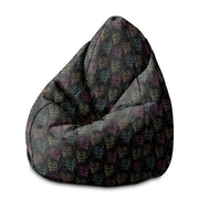 Puf Birnenform Schwarzer Totenkopf-M-Samt