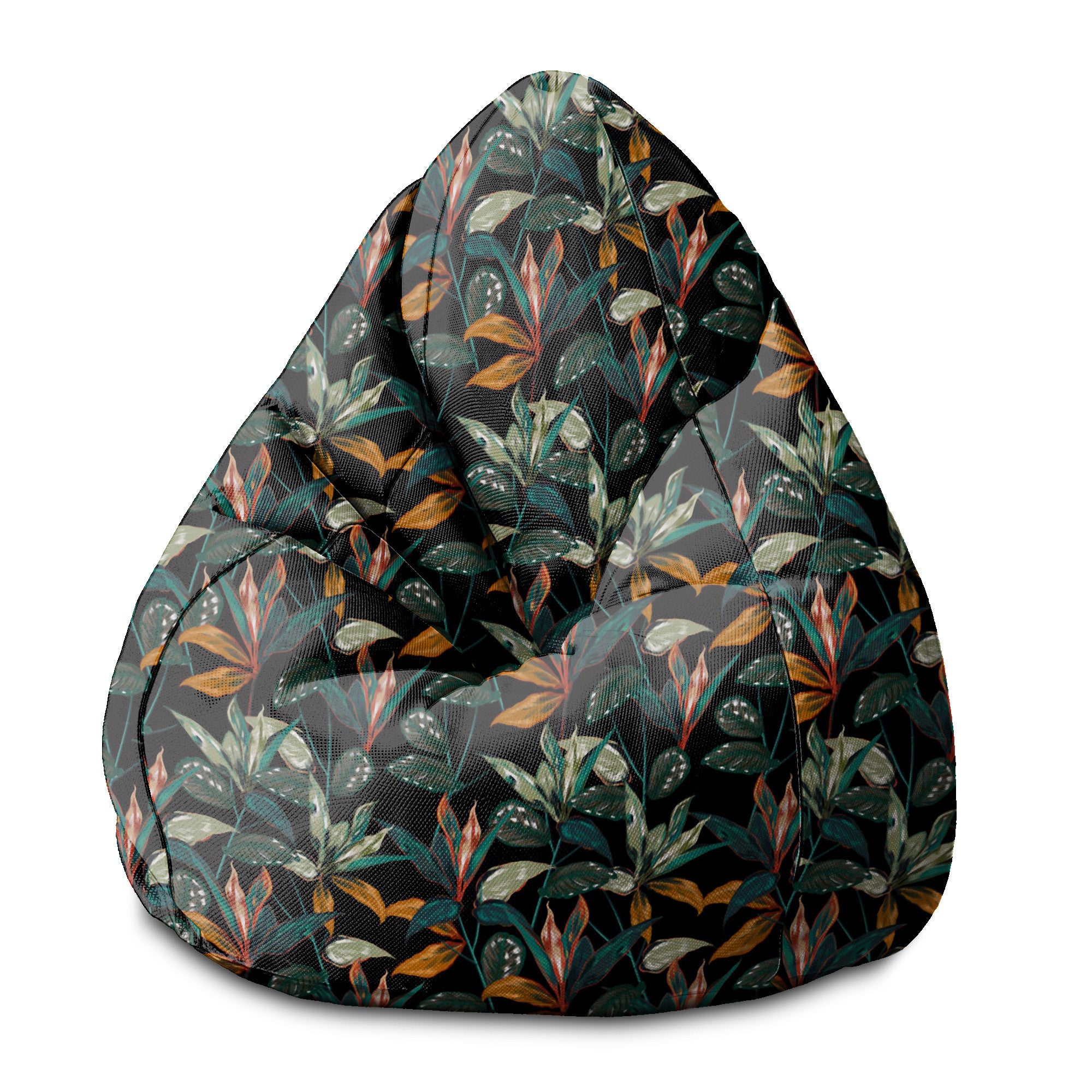 Puf Pearshape  Black Tropical Forest-S-Oxford