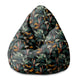 Puf Pearshape  Black Tropical Forest-S-Oxford