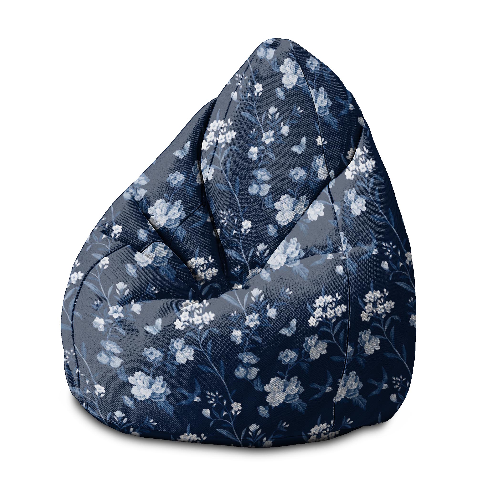 Puf Pearshape Blue Botanical-M-Oxford