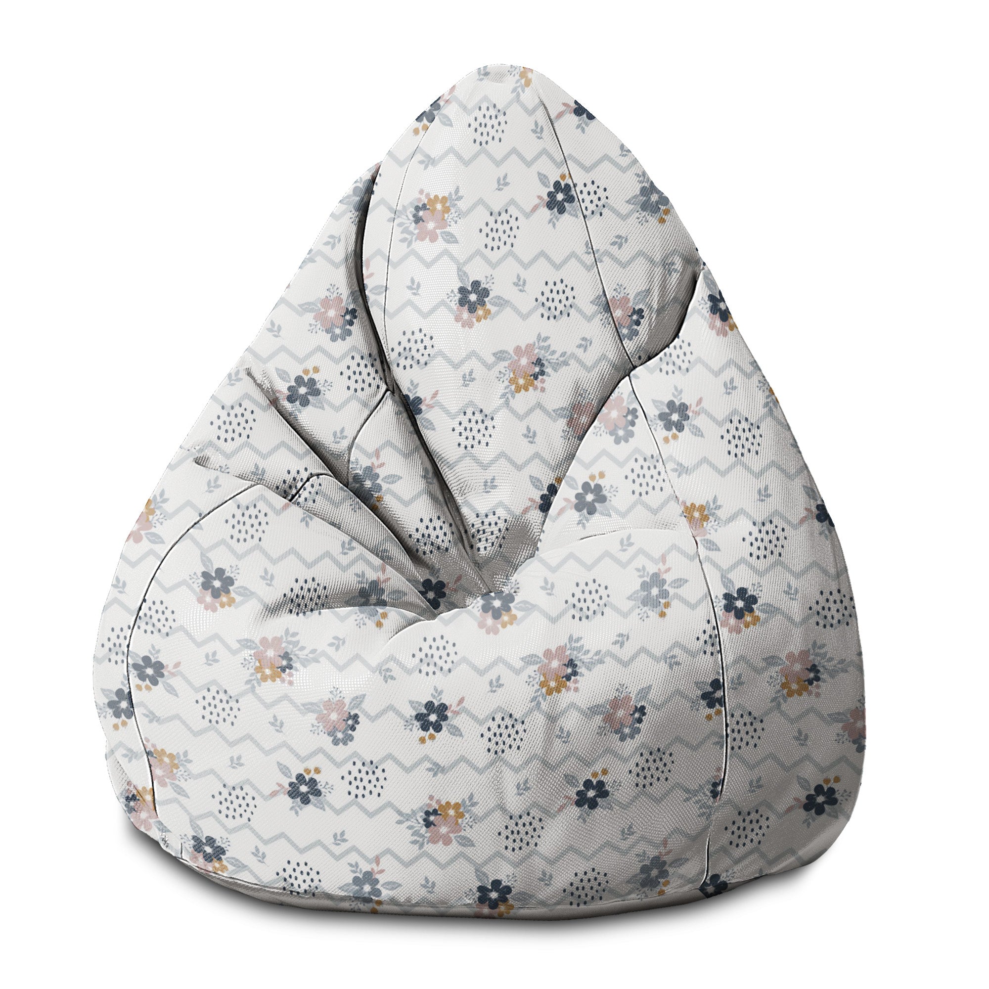 Puf Pearshape Chevron and Flowers