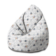 Puf Pearshape Chevron and Flowers-M-Oxford