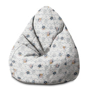 Puf Pearshape Chevron and Flowers-S-Velvet