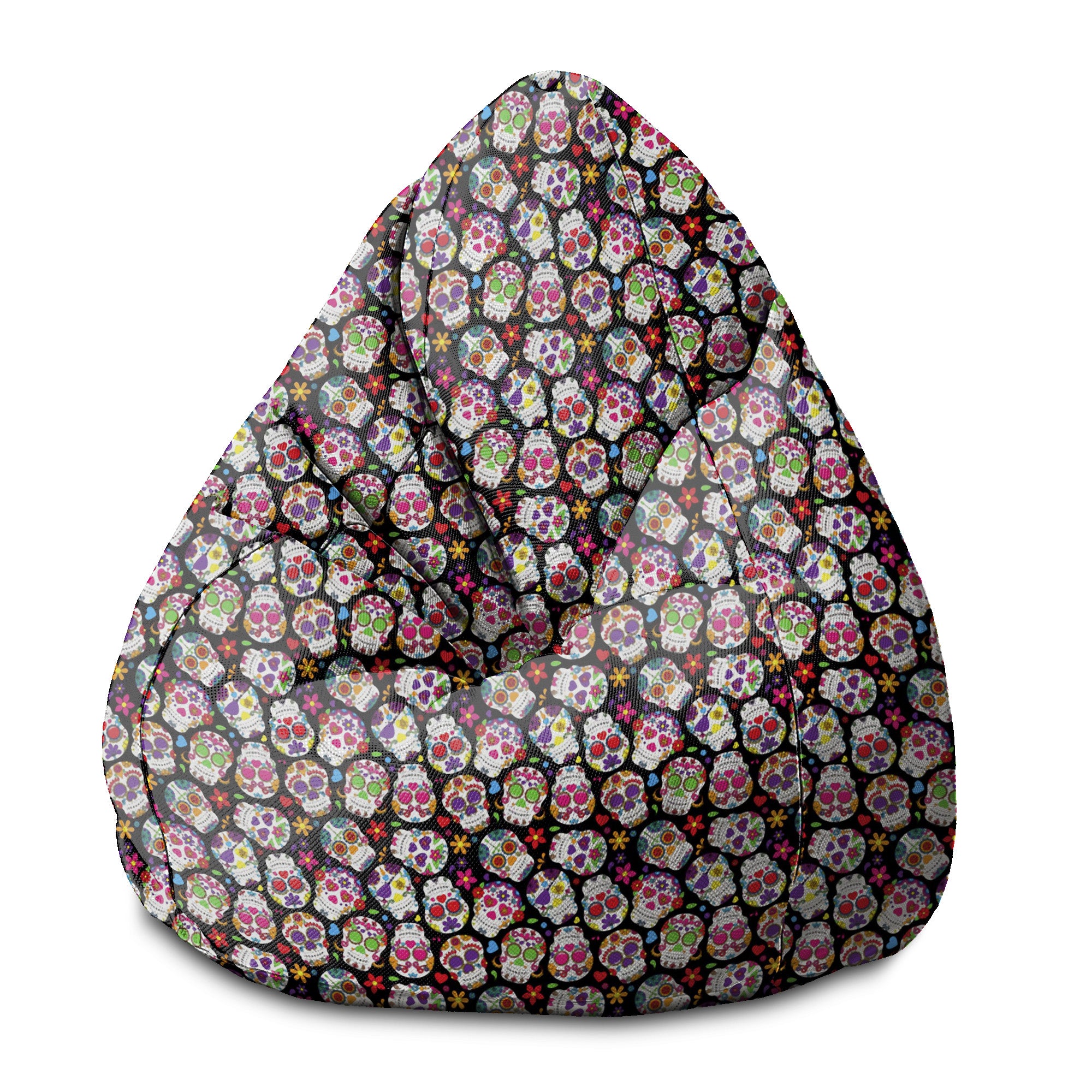 Puf Pearshape Colourful Skull