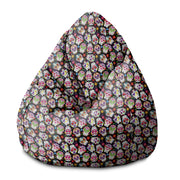 Pearshape Colourful Skull Pouf-S-Velvet