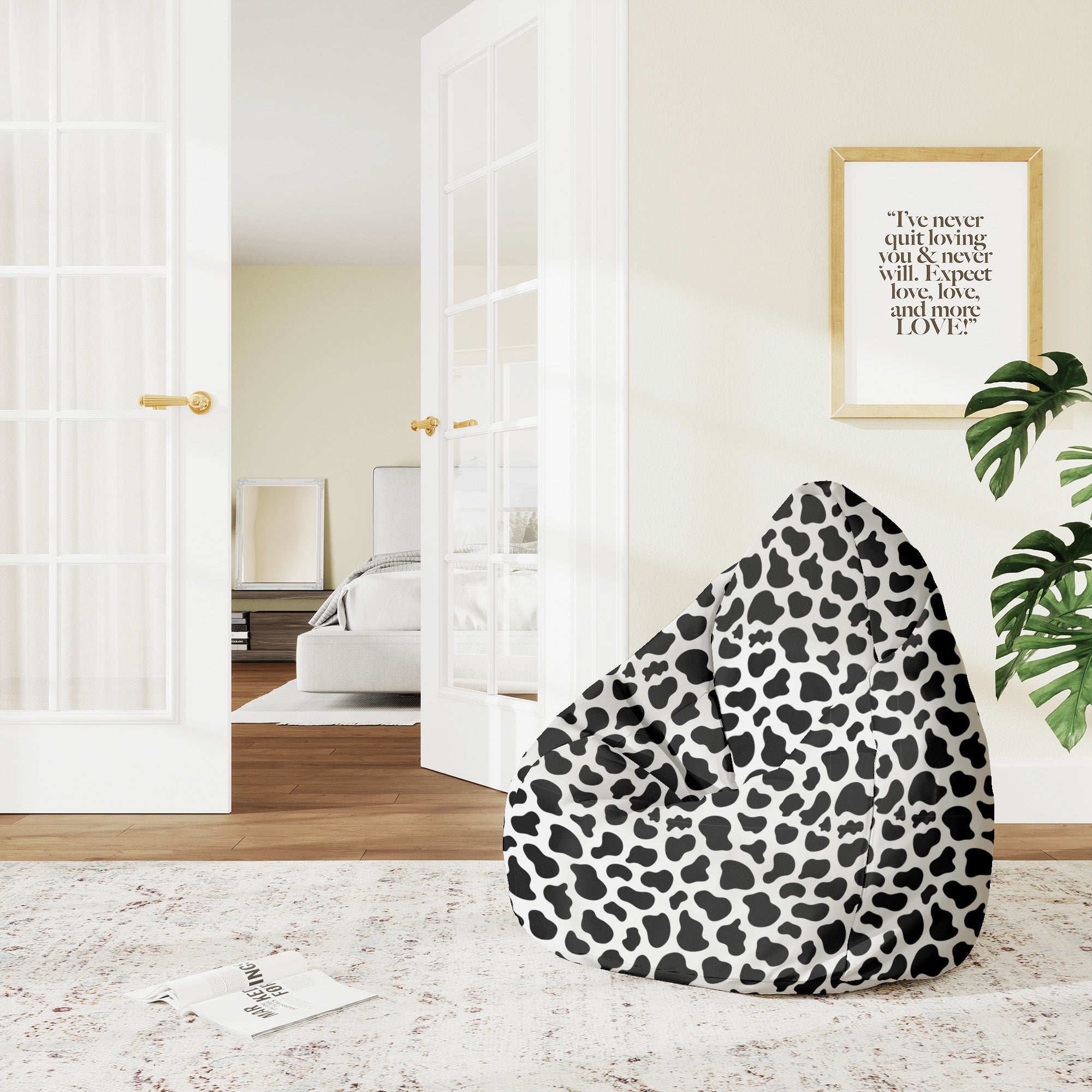 Puf Pearshape Cow Print-M-Velvet