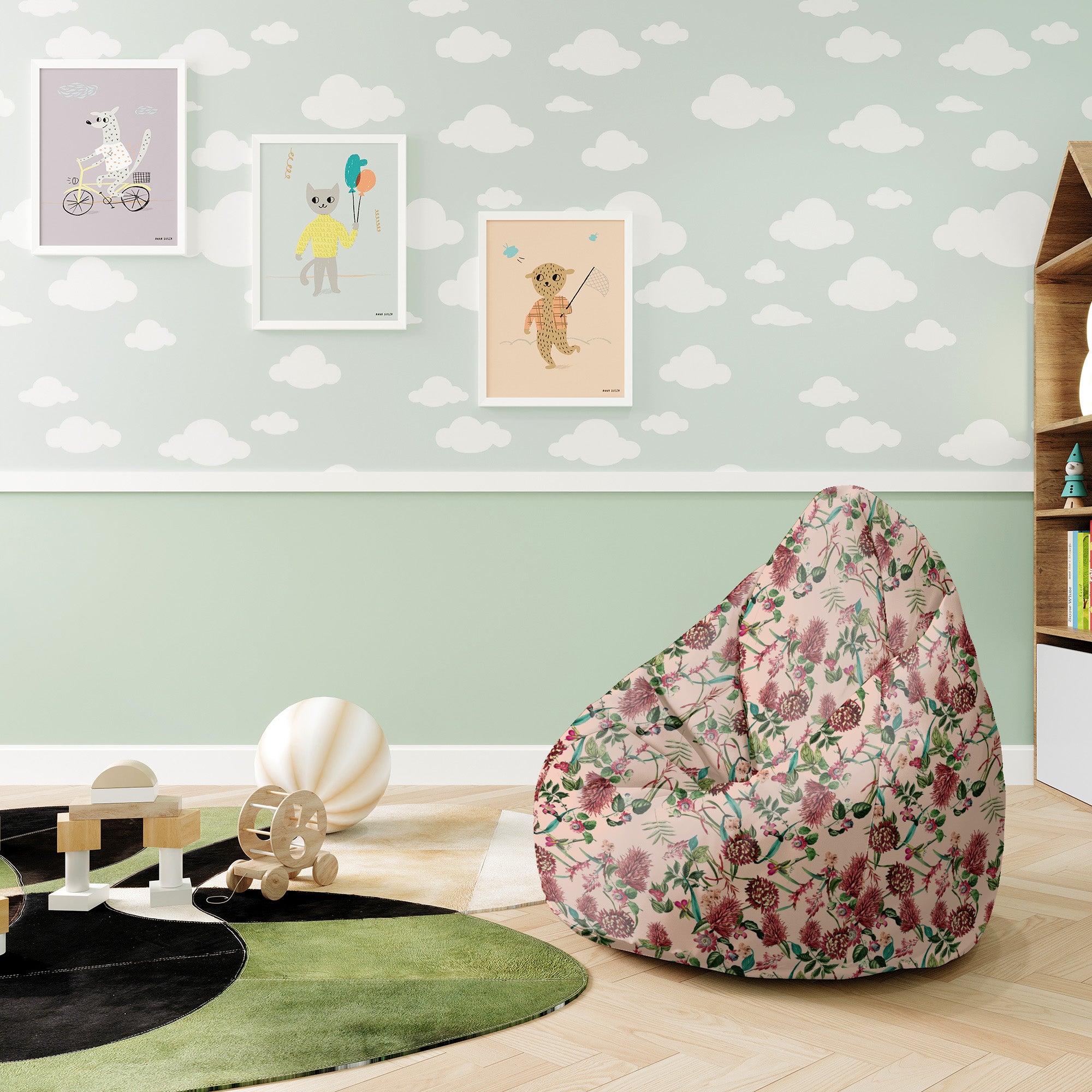 Puf Pearshape Dark Jungle Pink