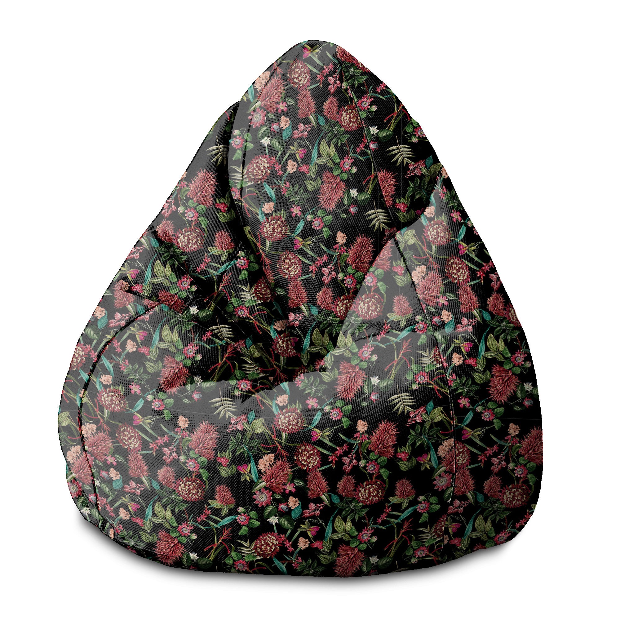 Pearshape Pouf Dark Jungle Red-S-Oxford
