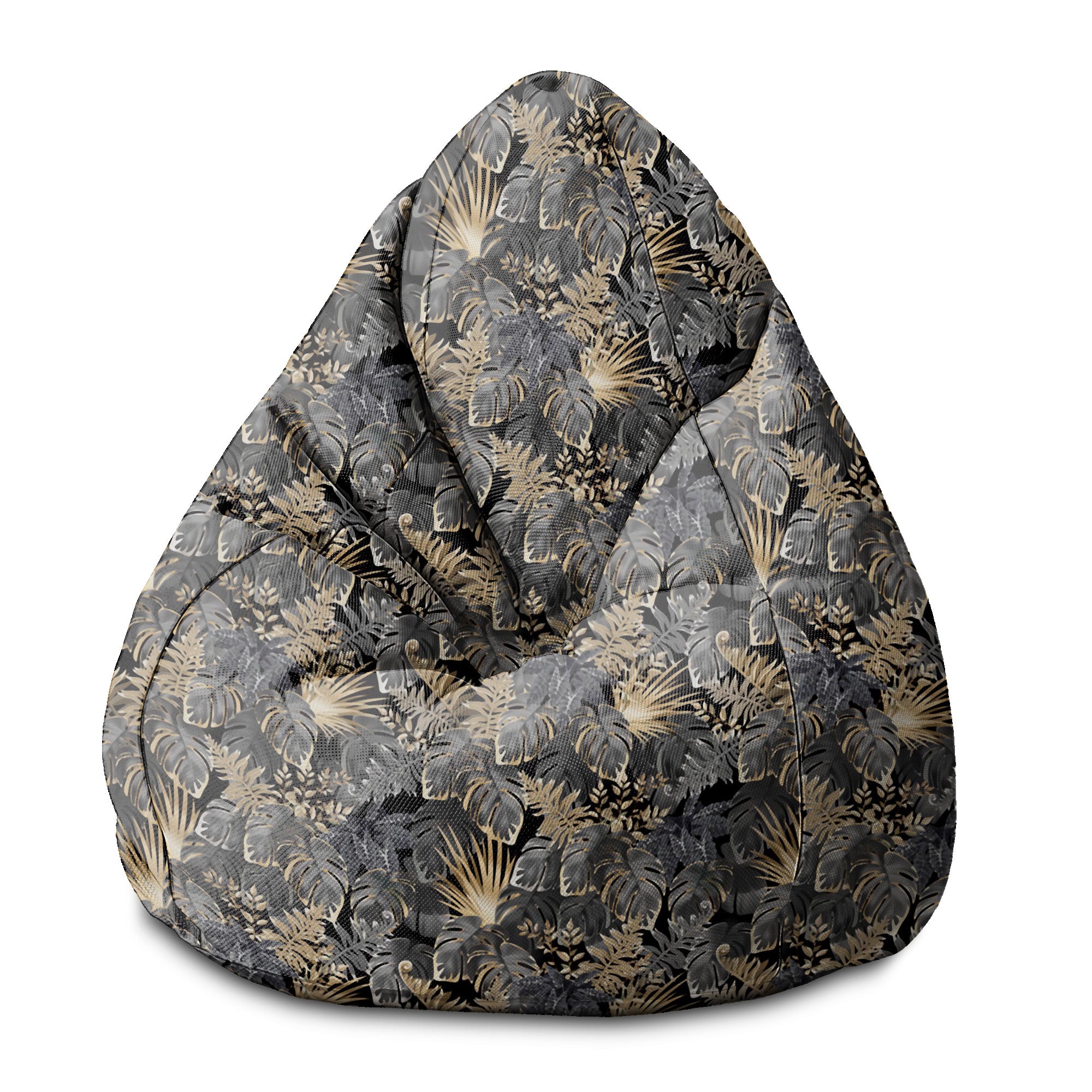 Sedací vak Pearshape Dark Tropical Plants-S-Velvet