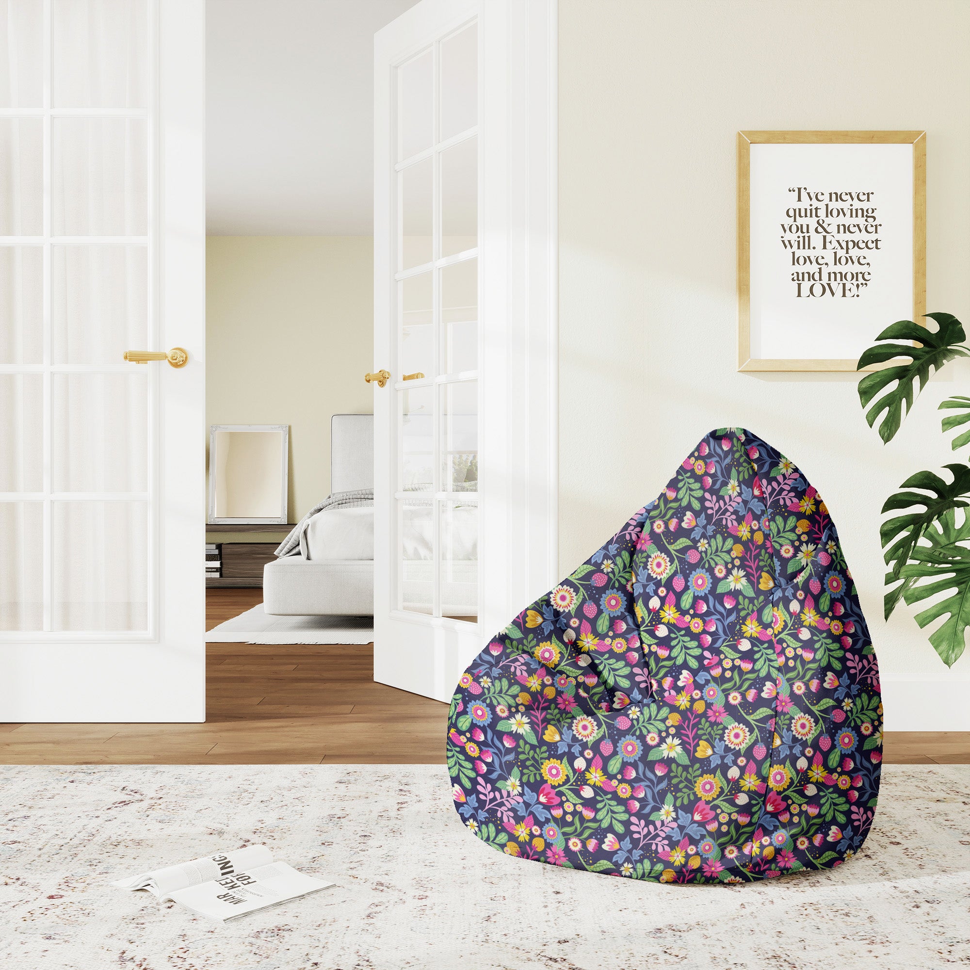 Puf Pearshape Exotic Floral-M-Oxford