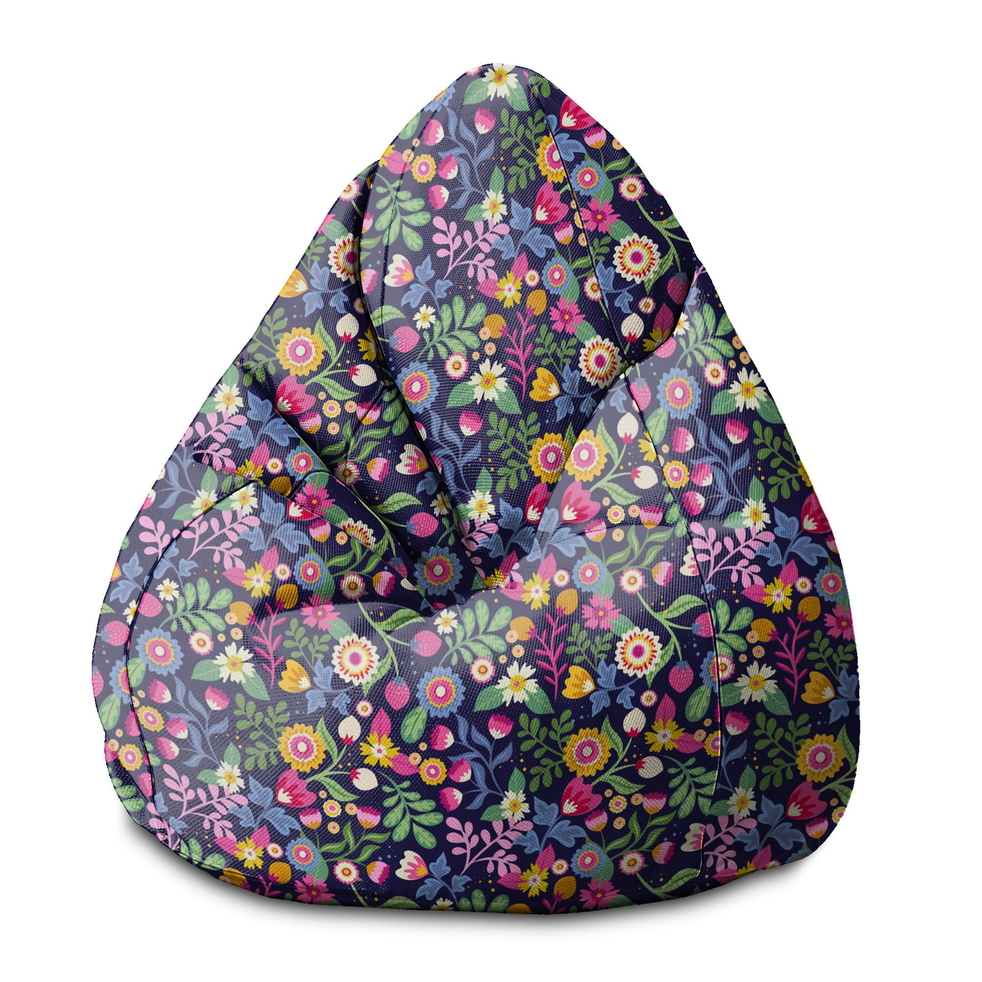Puf Birnenform Exotisch Floral-S-Samt