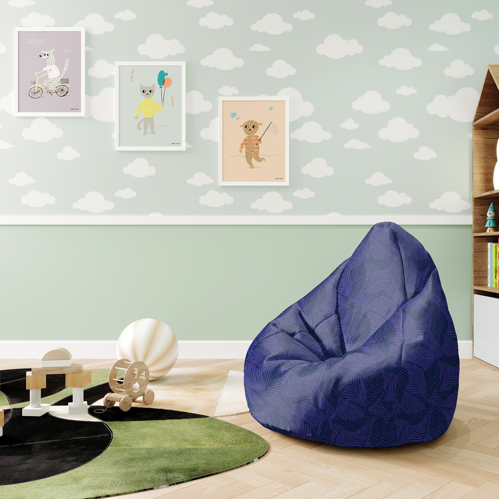 Pearshape Pouf Exotic Jungle Plant-S-Velvet
