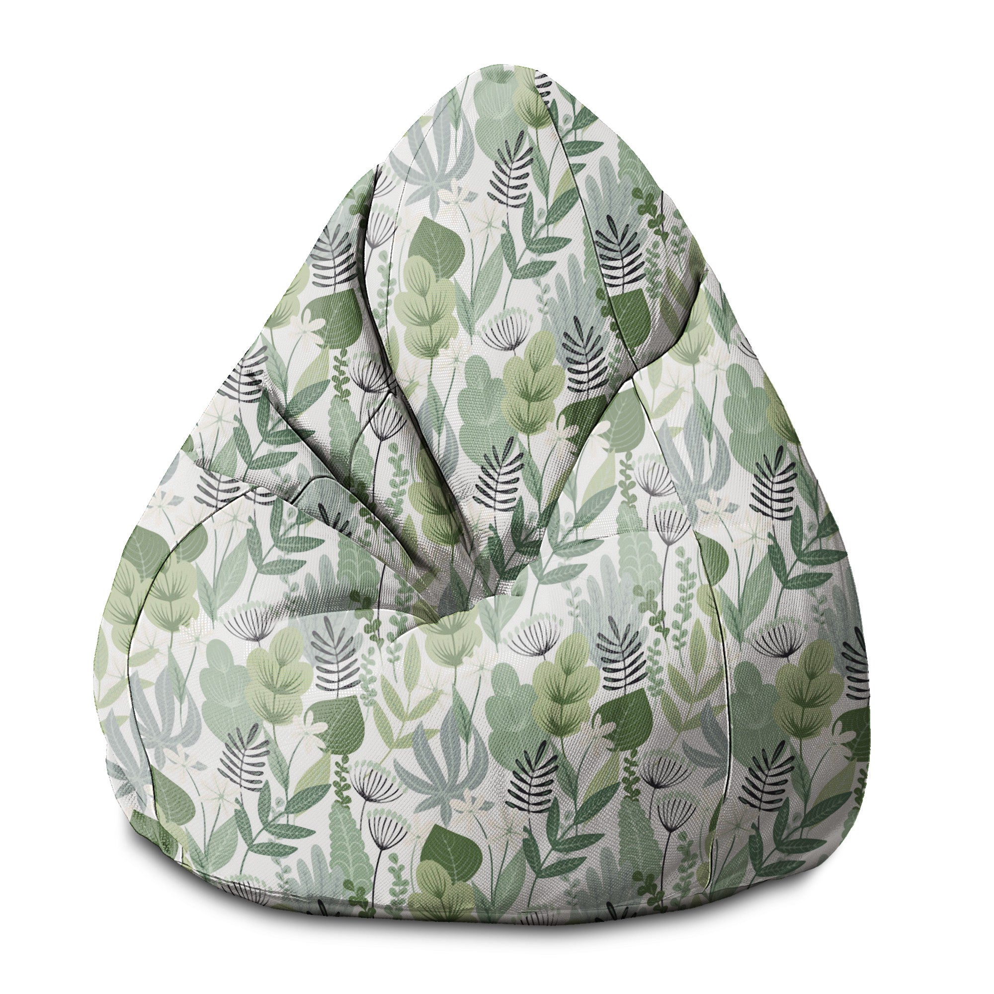 Pearshape Pouf Flowers and Grass-S-Velvet