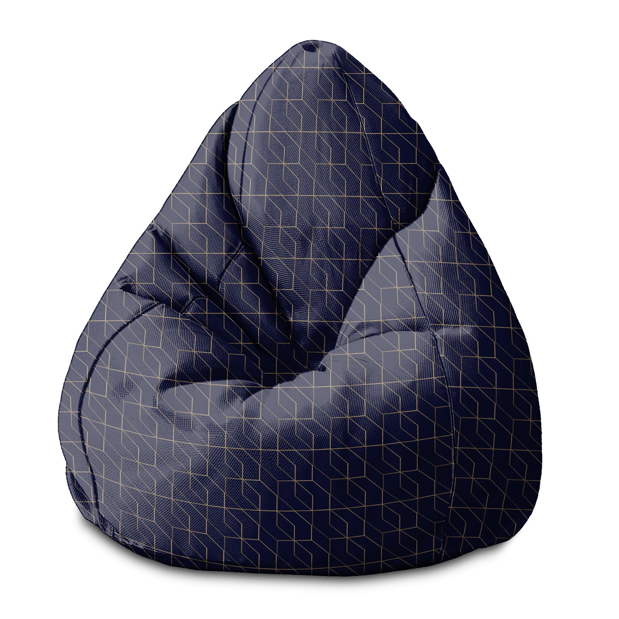Puf Pearshape Gold Luxury Pattern-S-Oxford