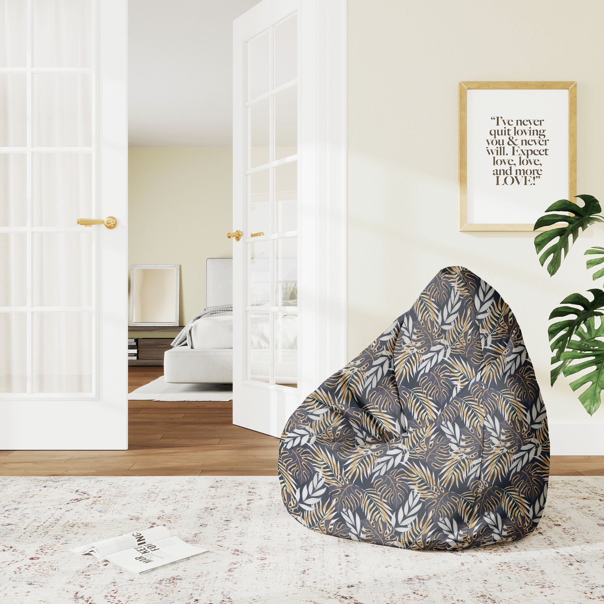 Puf Pearshape Golden Leaves-M-Velvet