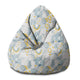 Puf Birnenform Grau Blumenmuster