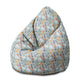 Pearshape Pouf Hand-drawn Flowers-M-Velvet